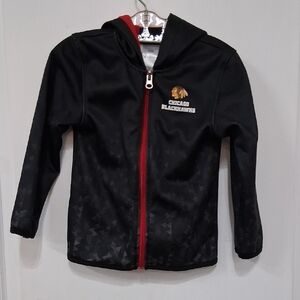 NHL Chicago Blackhawks Kids Hoodie - Black with Red Zipper
